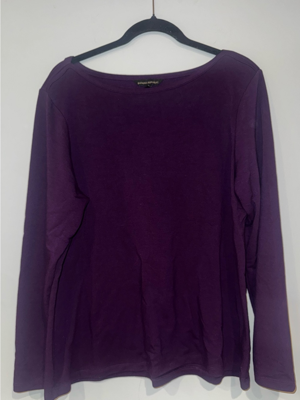Banana Republic Purple Long Sleeve Boatneck Top